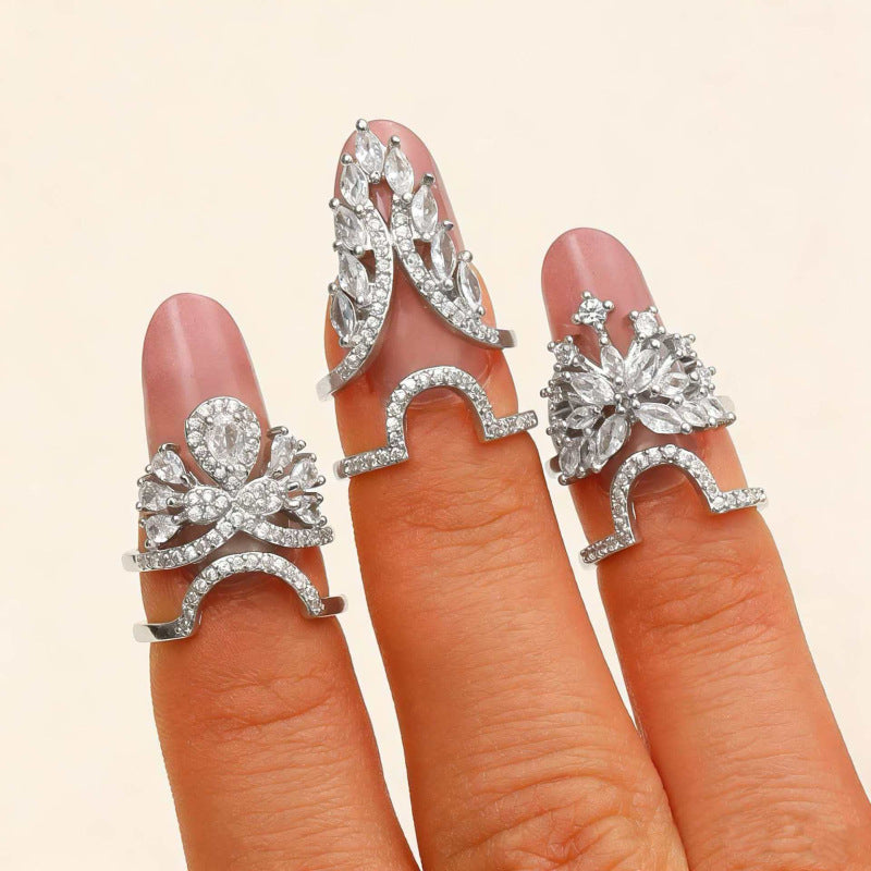 Geometric Trend Open Nail Female Design Exquisite Refined Ring