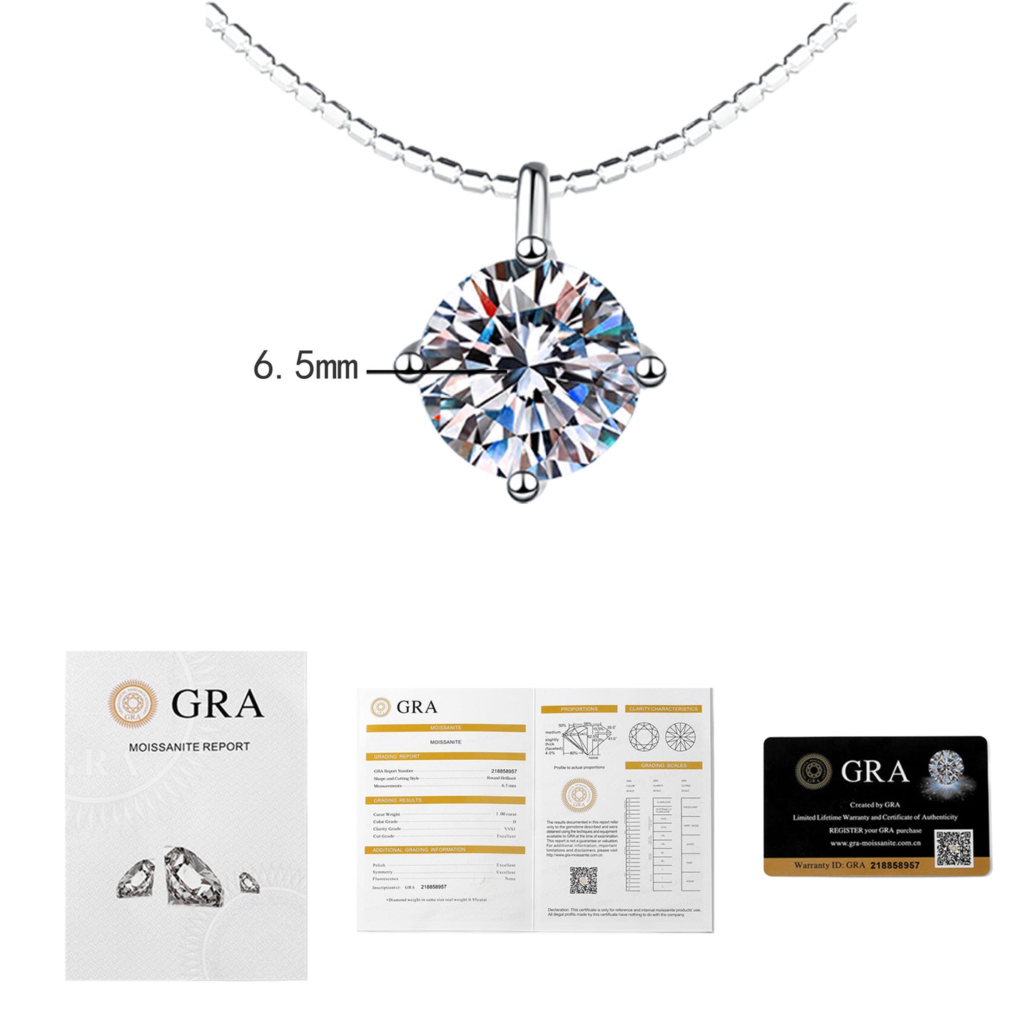 Women's Sier Moissanite Clavicle Chain Detachable Korean Necklaces