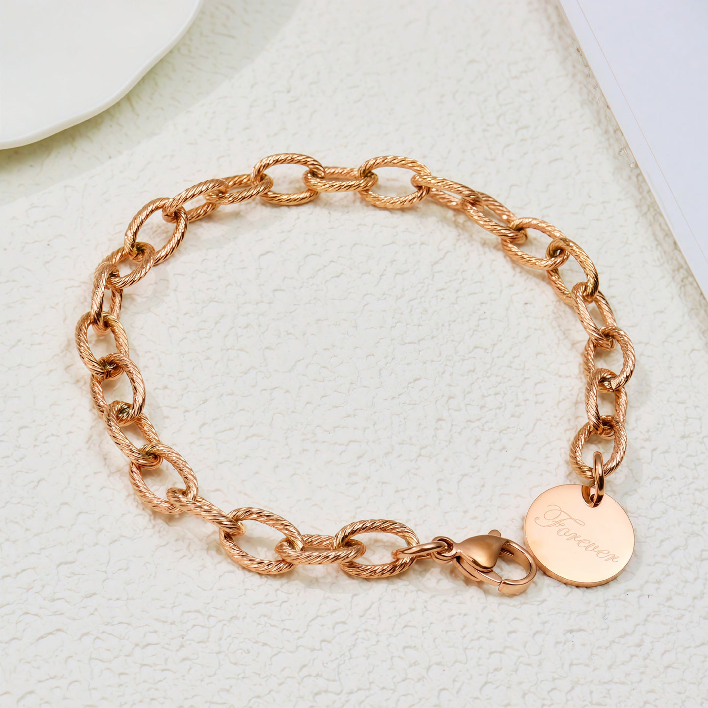 Colors Optional Eternal English Letter Stainless Steel Bracelet