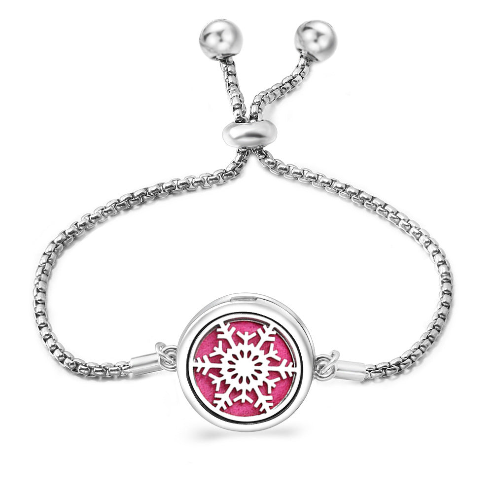 Fashion Angel Wings Box Essential Oil Diffuser Stainless Steel Adjustable Bracelet