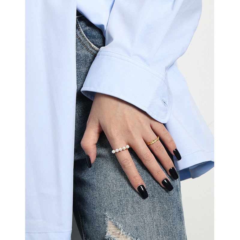 Women's Korean Niche Design Minimalist Irregular Texture Rings