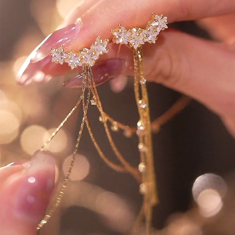 Women's Long Tassel For One Style Design Light Luxury High-grade Sweet Rings
