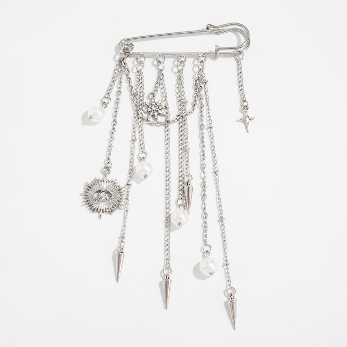 Pin Brooch Design Gravel Rivet Shortened Brooches