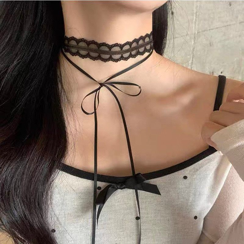 Camellia Female Lolita Dark Clavicle Chain Necklaces