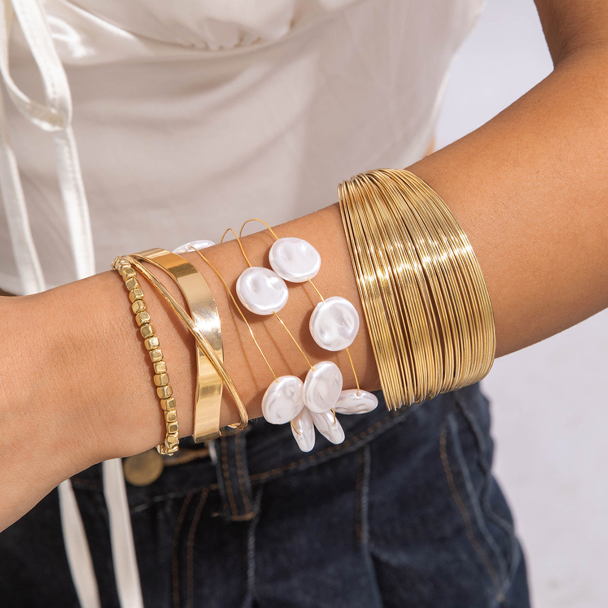 Popular Durable Line Geometric Exaggerated Open-ended Bracelets