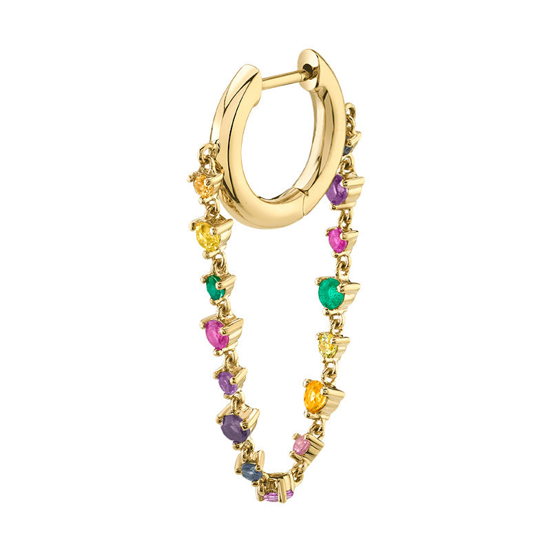 Women's Chain Double Hole Ear Fashion Trend Rings