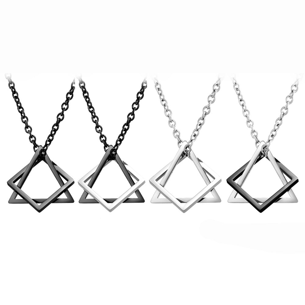 Women's & Men's Sweater Geometric Triangle Chain High-grade Suit Couple Necklace