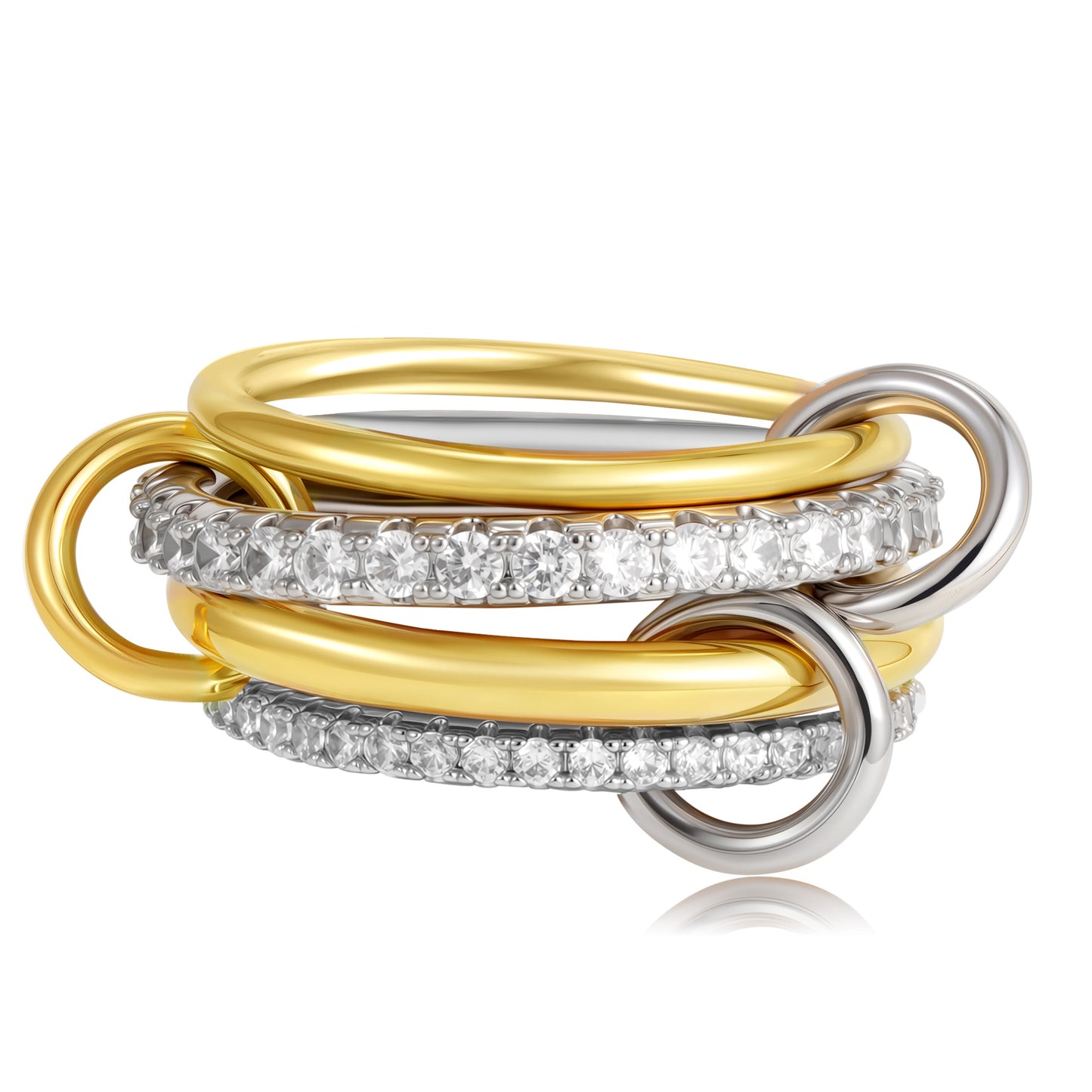 Gold Color Matching Zircon Versatile Creative Rings