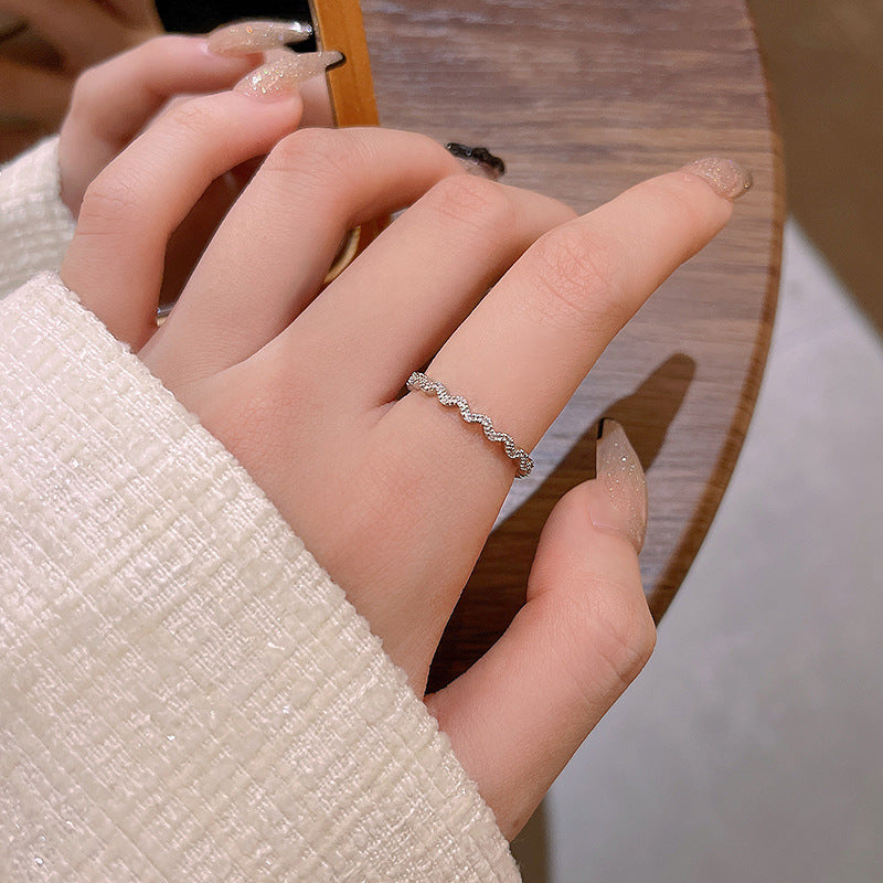 Style Pearl Zircon Butterfly Female Niche High-grade Rings