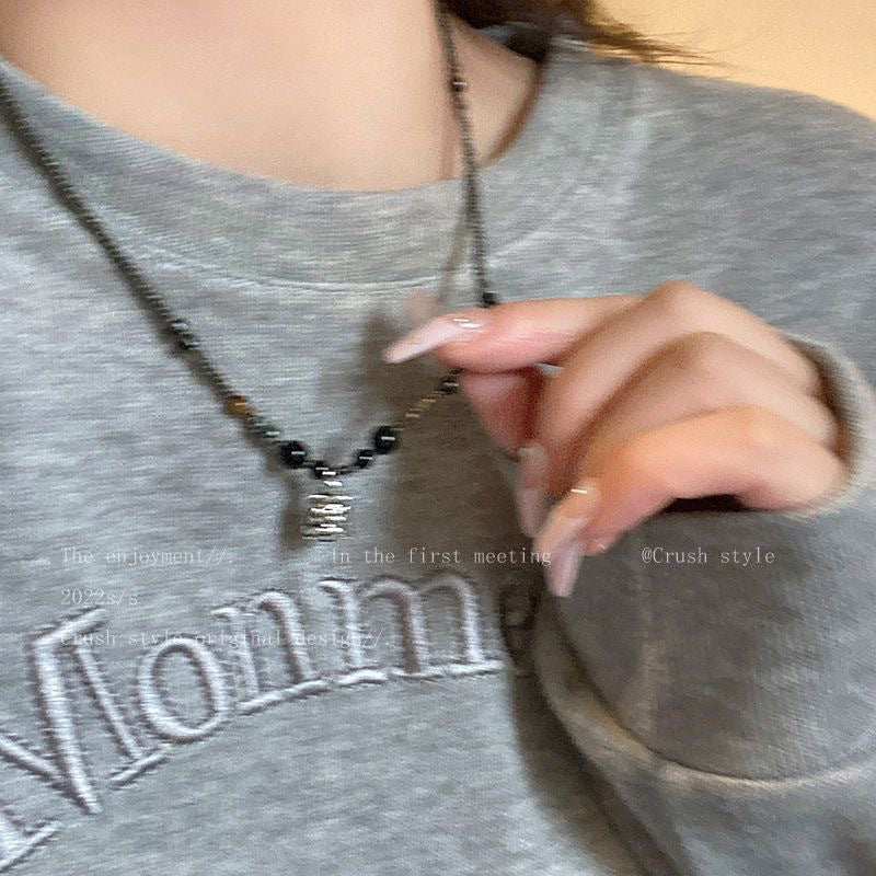 Style National Fashion Beaded Female Retro Easy Matching Clavicle Chain Necklace