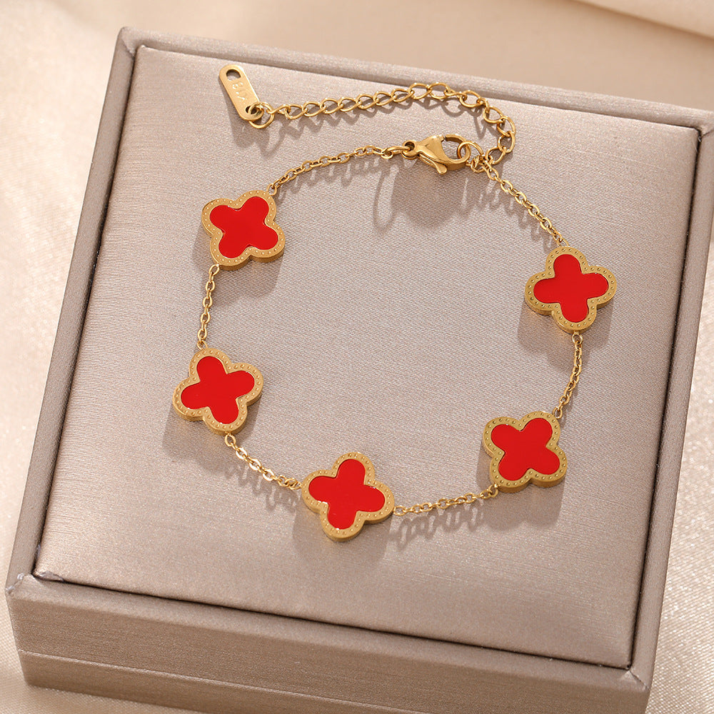 Women's Titanium Steel Pork Belly Fritillary Lucky Bracelet