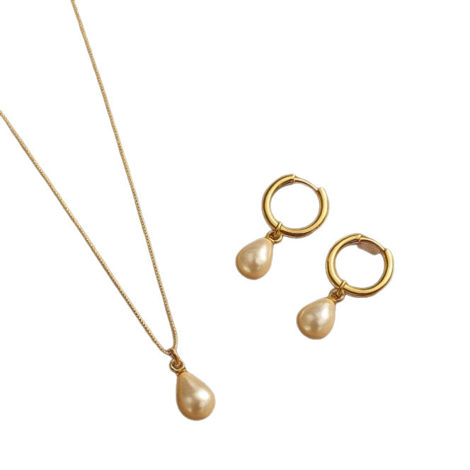 Women's Luxury Pearl Simple Clavicle Chain Two-piece Fashion Necklace