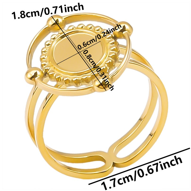 Women's & Men's Stainless Steel Titanium Geometric Oval Base Support Cold Rings