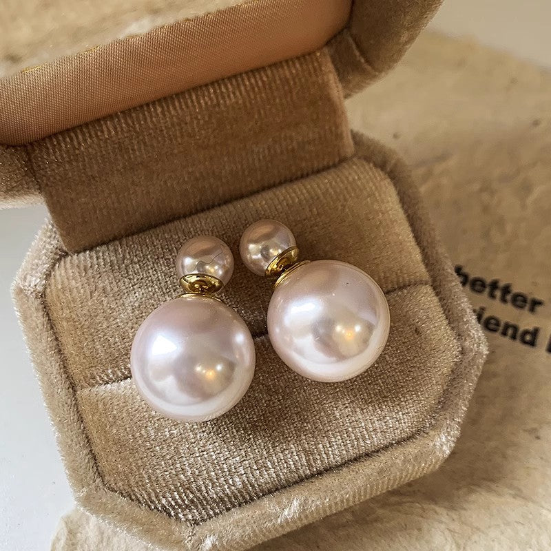 Women's Double-sided Pearl For Fashion Commuter Graceful Niche Design High-grade Light Earrings