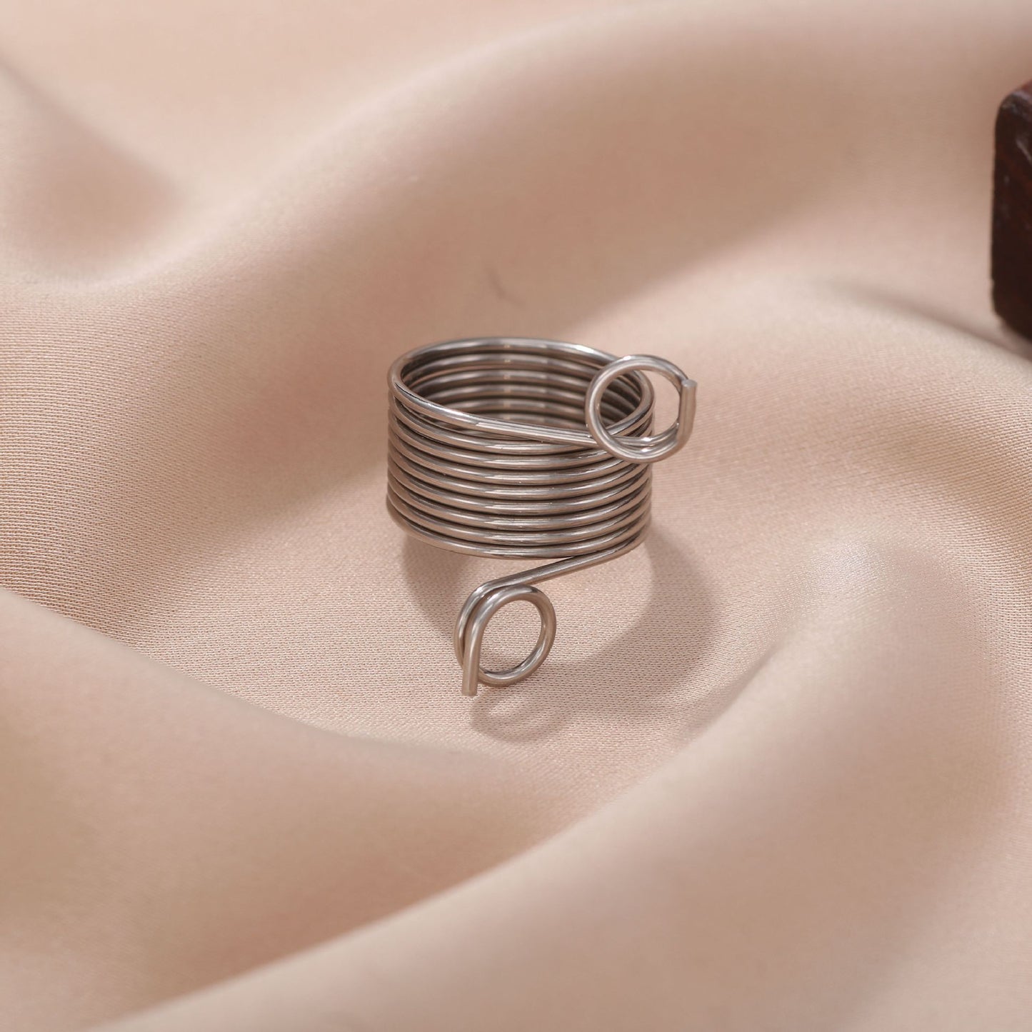 Men's Retro Trendy Sier Open Single Lucky Rings