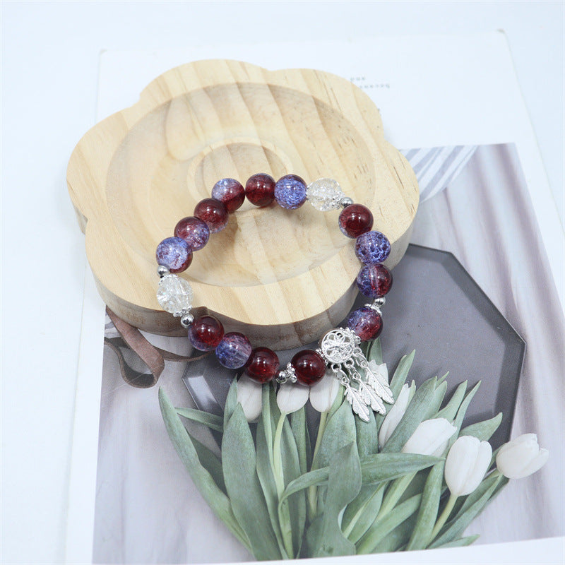 Gold Beaded Feather Glass Chipping Beads Bead Night Market Bracelets