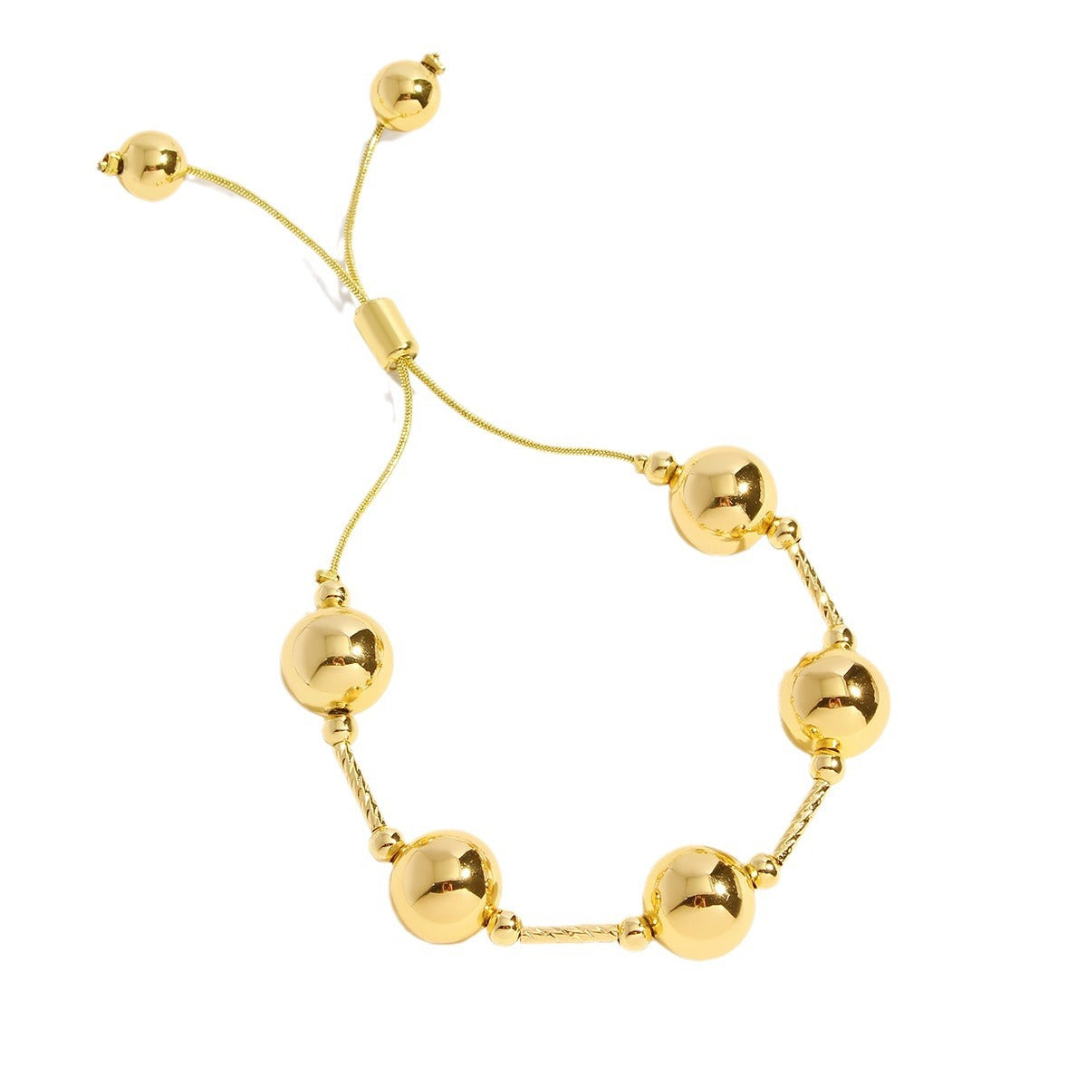 Pearl Plated Golden Balls Lucky Beads Bracelet