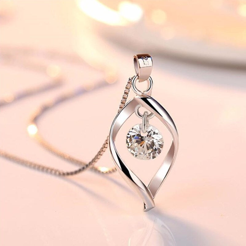 Korean Style Rotating Love Zircon Twist Jewelry Set