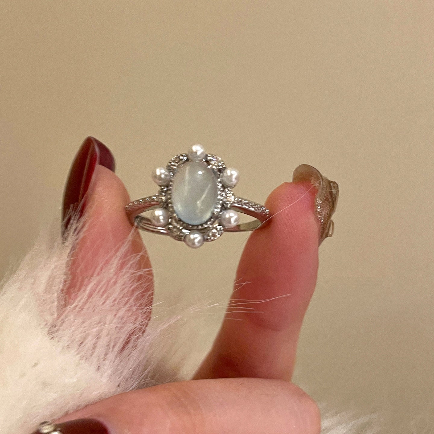 Zircon Female Open Light Luxury High Sense Niche Ring