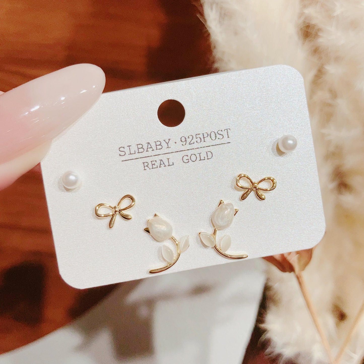 Summer Simple Style Temperament Three Pairs Of Butterfly Rings