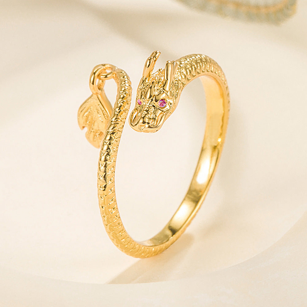 Men's Dragon Magical Waving Its Tail Affordable Luxury Fashion Rings
