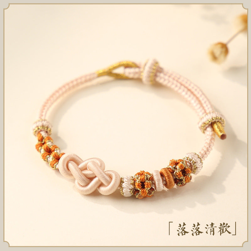 Wearable Gold Lucky Beads Hand Weaving Bracelets