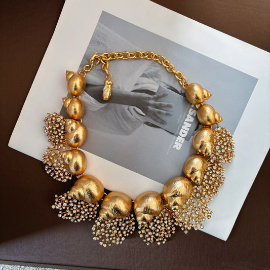 Advanced Model Style Snails Modeling Brass Necklace