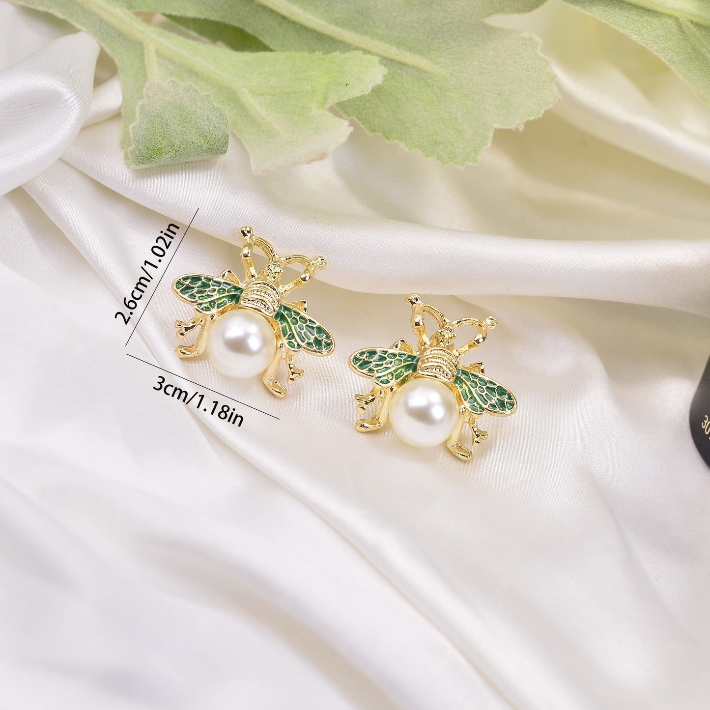 Style Round Pearl Green Bee French High-grade Rings