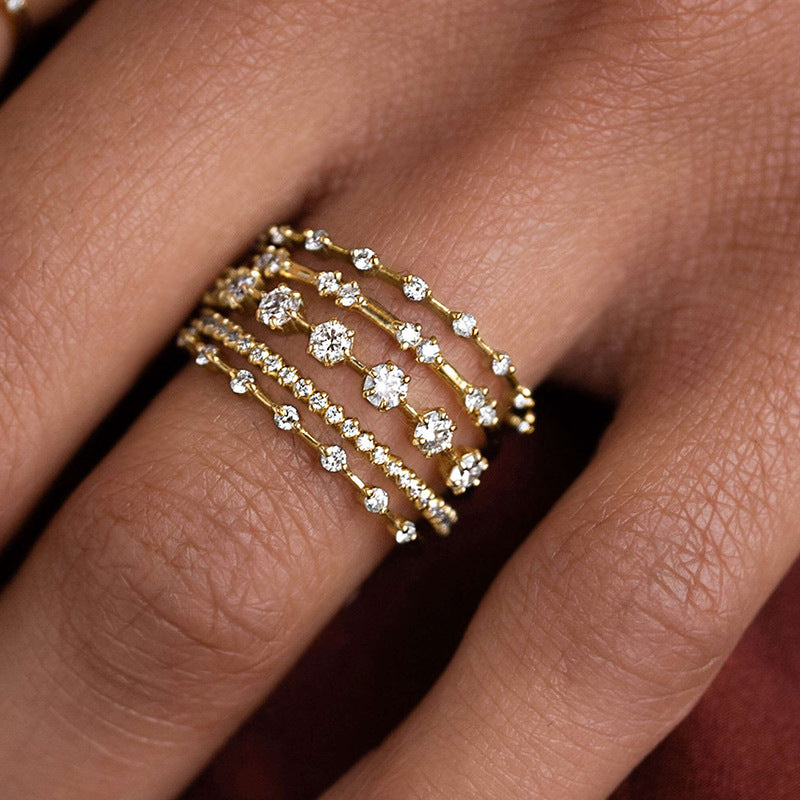 Combination Light Luxury Design Fashion Elegant Rings