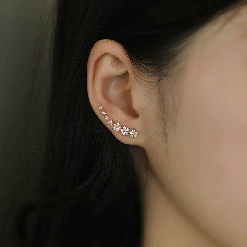 Style Diamond Embedded Star Ear Clip Design High-grade Cold Stud Earrings