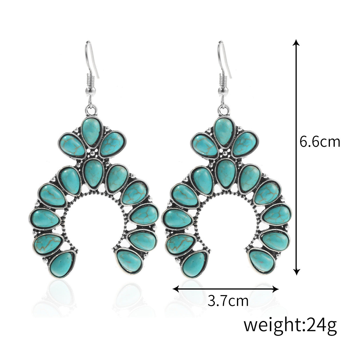 Women's Turquoise High-grade Retro Ethnic Style Fashion Earrings