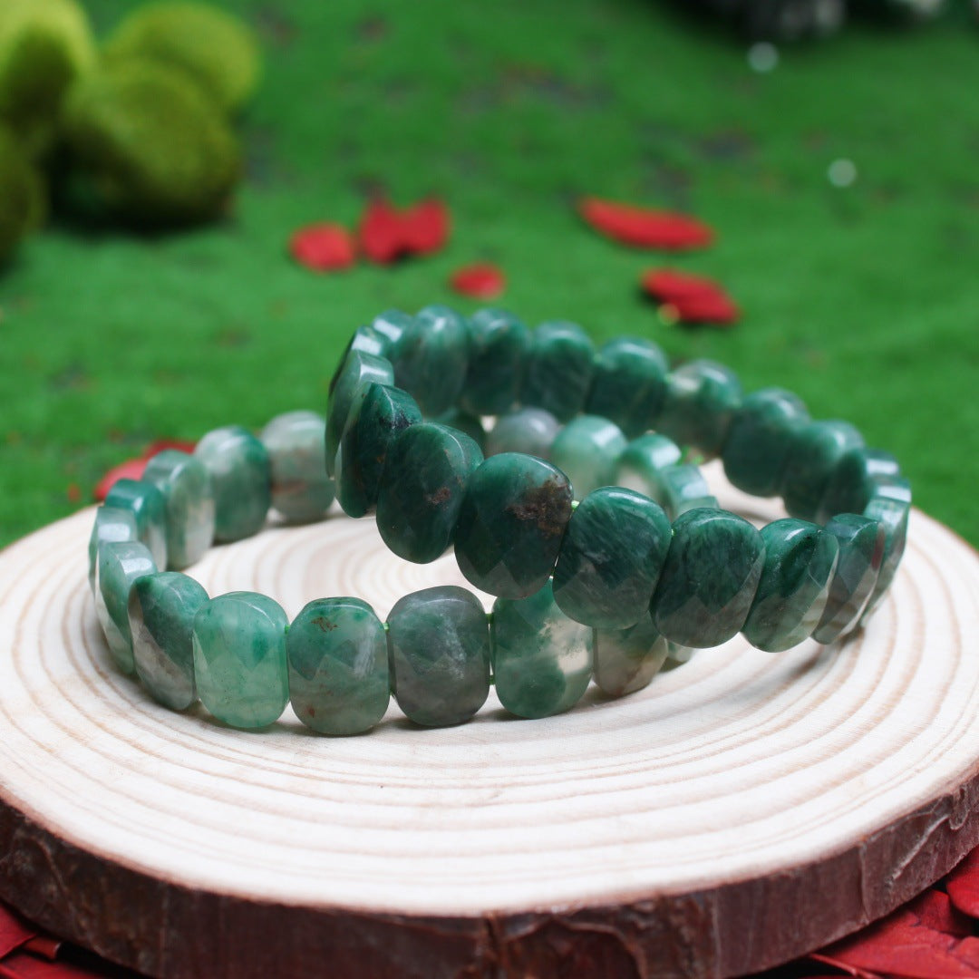Women's & Men's Natural Stone Beads White Pine Blue Turquoise Bracelet