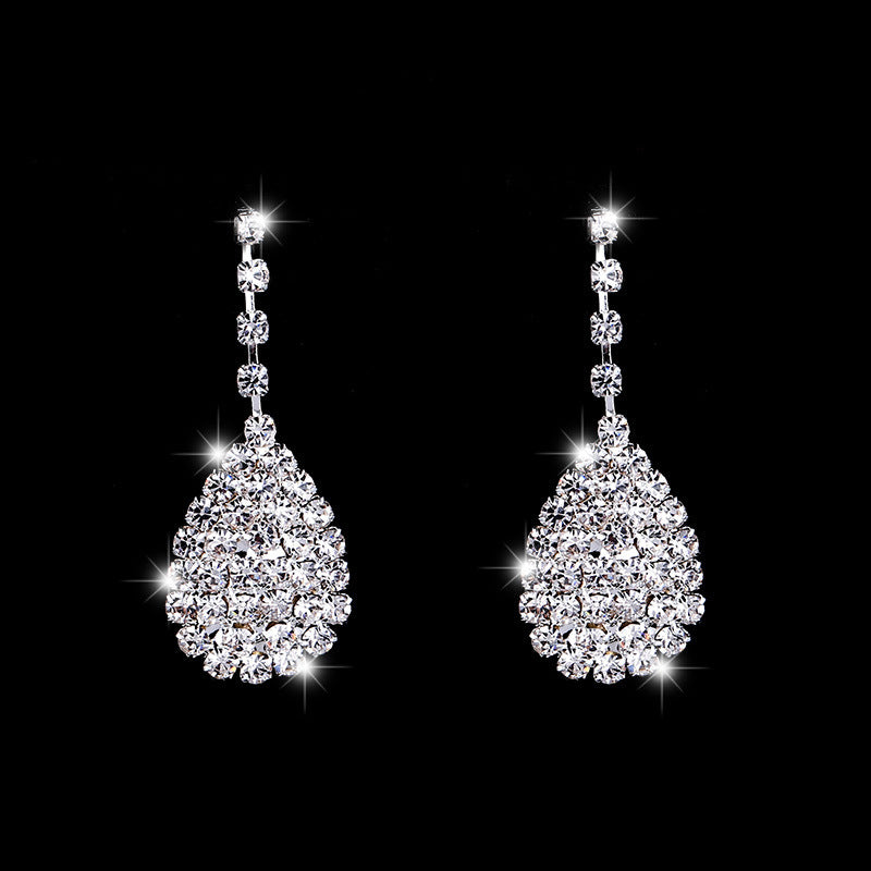 Fashion Bride Wedding Female Rhinestone Chain Earrings