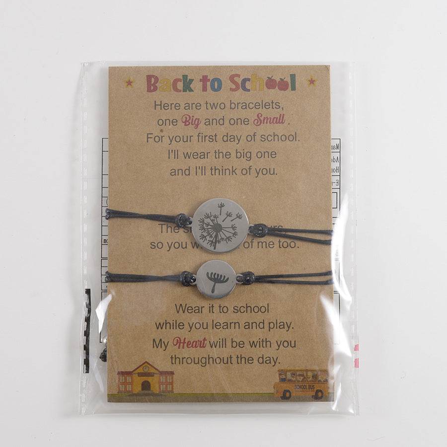 Hand-woven Stainless Steel Round Birthday Flower Name Bracelet