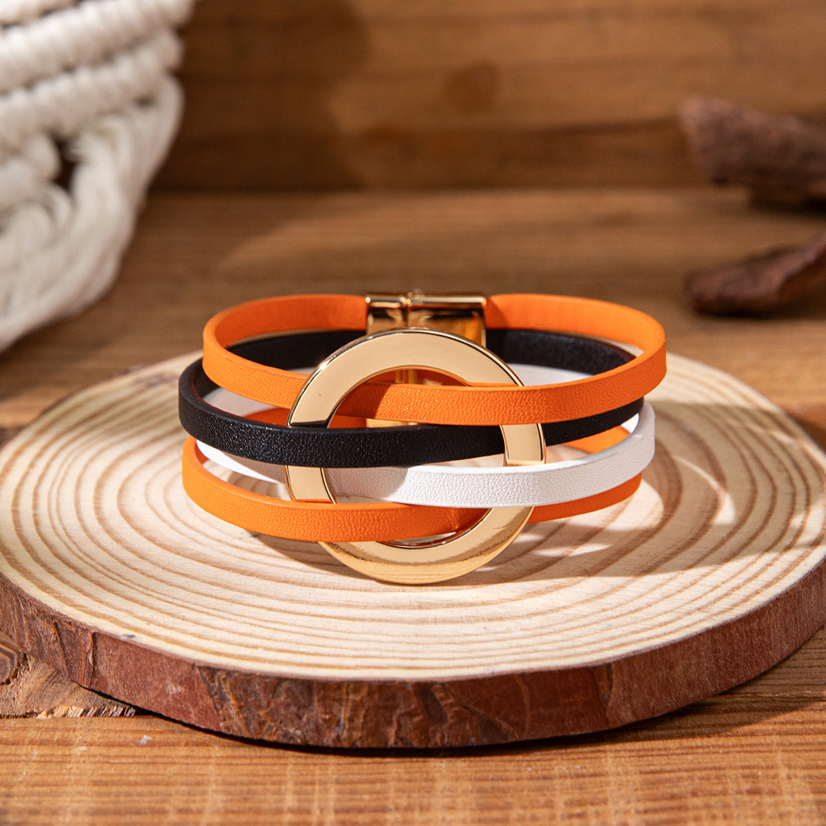 Twin Sense Leather Female Style Niche Design Bracelet