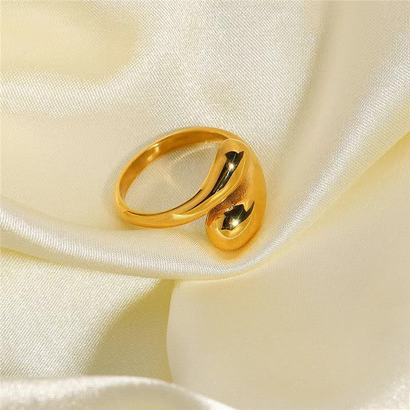 Metallic Water Drop Opening Female Adjustable Rings