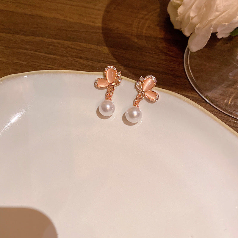 Women's Stone Ear Graceful Geometric Love High-grade Earrings