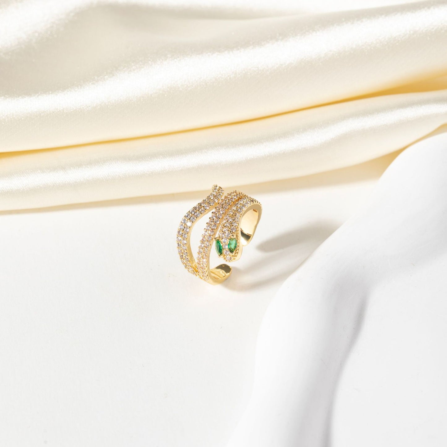 Luxury Micro Inlaid Zircon Personality Snake Rings