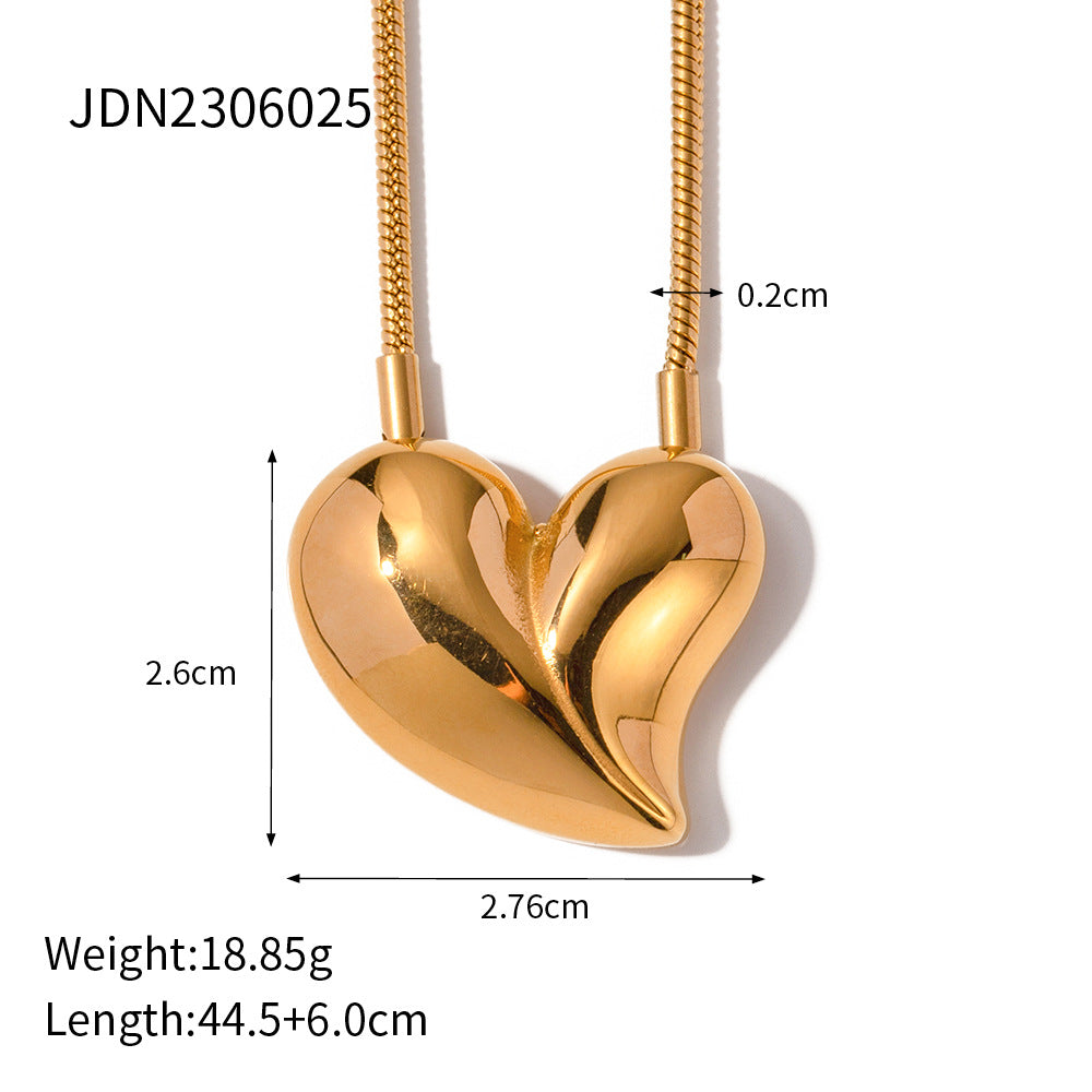 Women's Love Stainless Steel Gold Sier Two-tone Temperament Wild Earrings