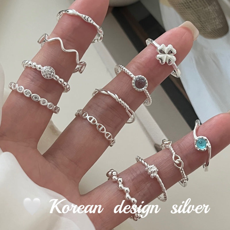 Sier Aquamarine Zircon Collection Twin Niche High Rings