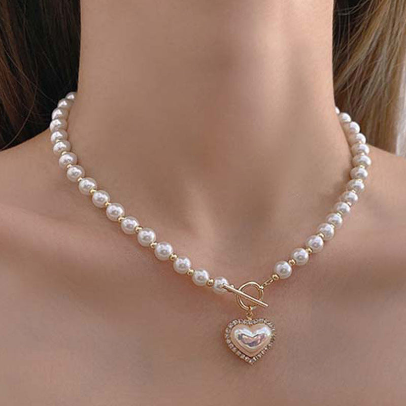 Women's Stitching Heart Clavicle Chain Light Luxury Necklaces