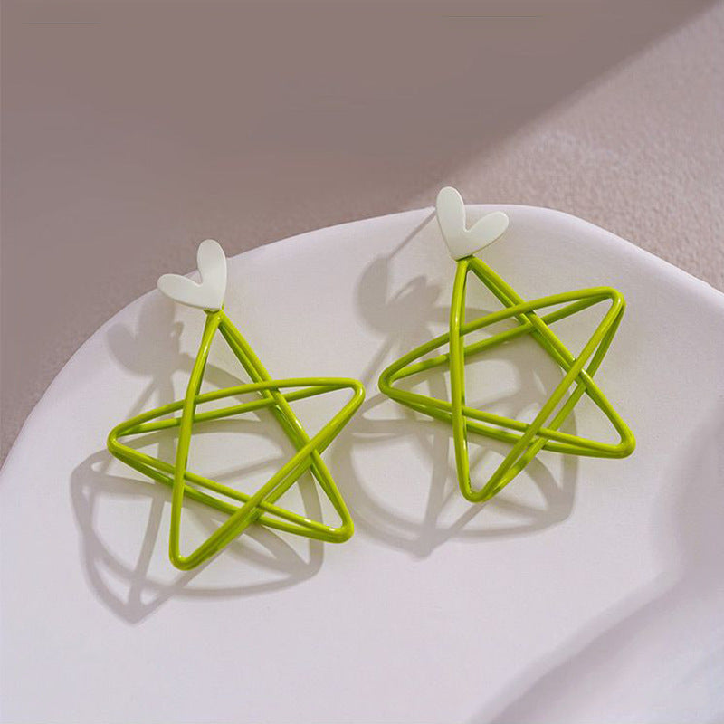 Star Ear Clip Trendy Love Heart Earrings