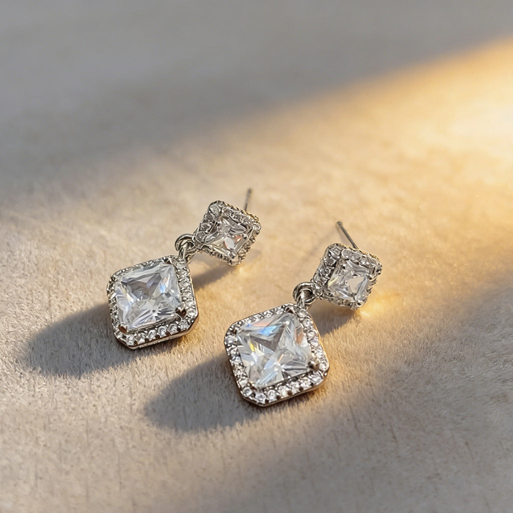 Star Mcgrady Diamond Super Shiny Auricular Needle Stud Earrings