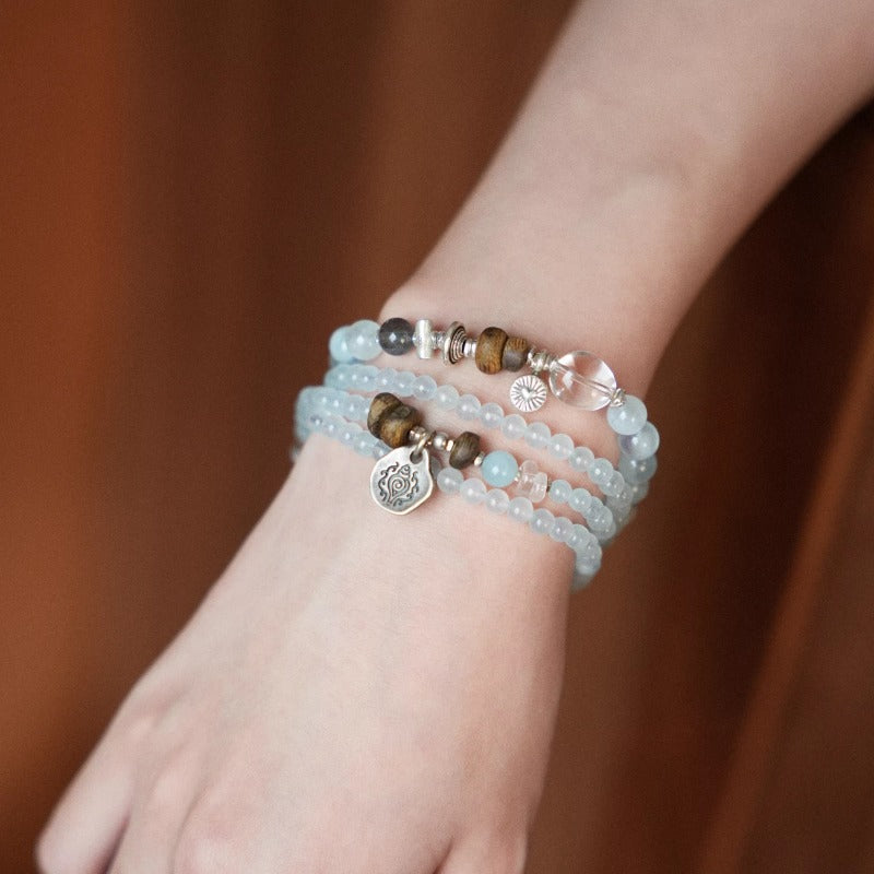 Women's Aquamarine Good Luck Can Be Used Necklaces