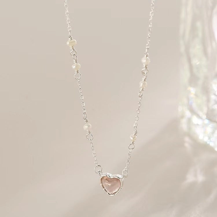 Love Pearl Female Light Luxury Minority Advanced Design Sense Sweet Necklaces