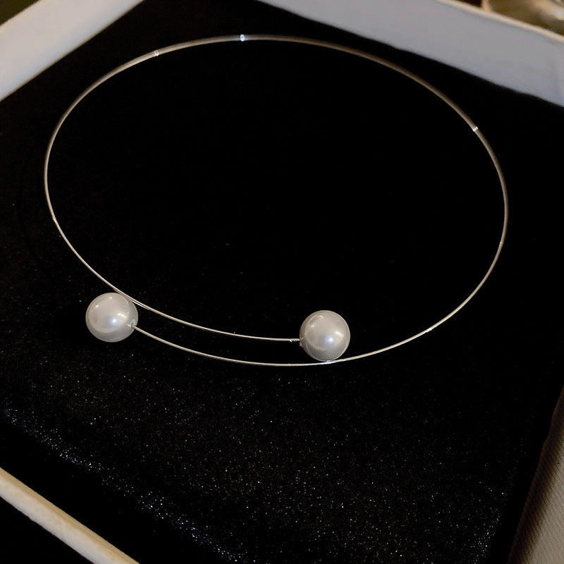 Circle Pearl Collar Fashion Elegant High Sense Geometric Necklace