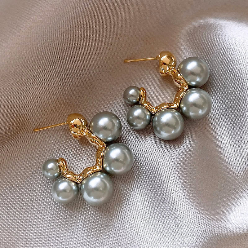 Fashion High-grade Zircon Pearl French Minority Retro Earrings