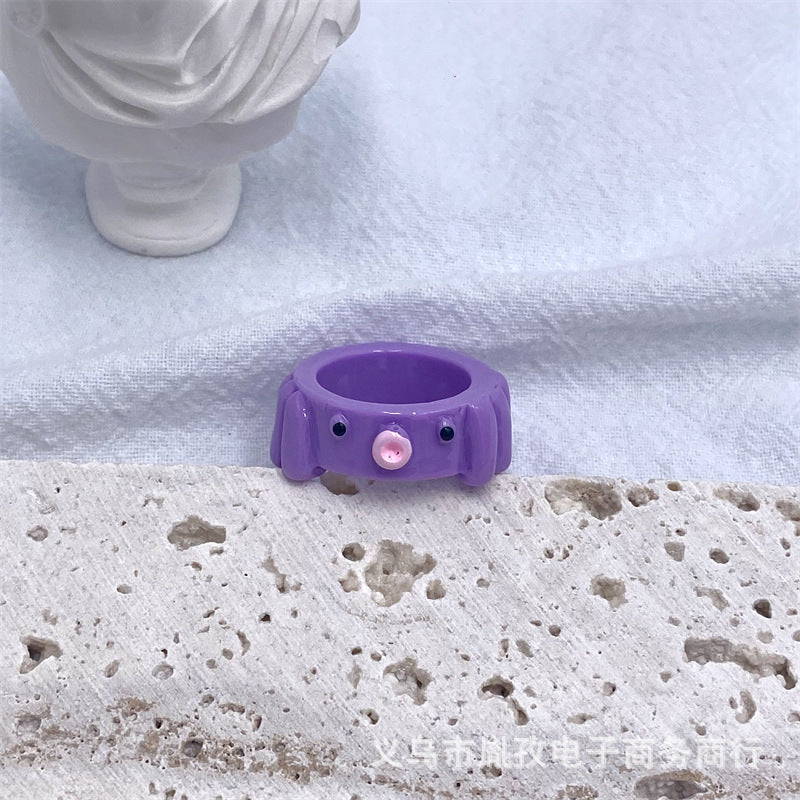 Octopus Resin Acrylic Macaron Color Cartoon Unique Rings
