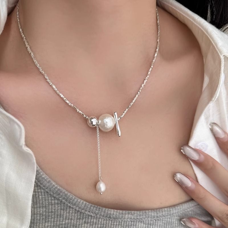 Beaded Tassel French Fashion Imitation Broken Sier Necklaces