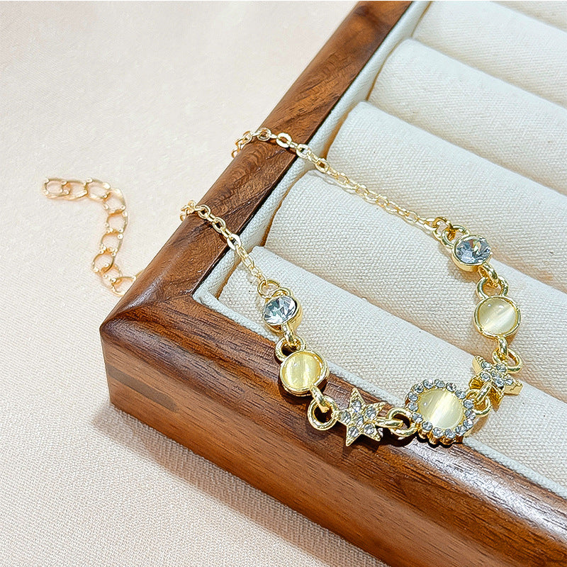 Women's Korean Style Fashion Opal Light Luxury High Sense Summer Temperamental Bracelet